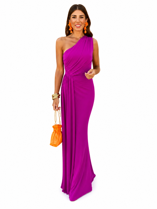 Marcella | One-Shoulder Wedding Guest Maxi Dress for Women