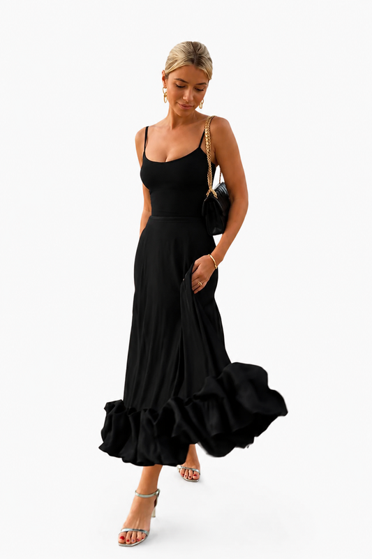 Dahlia | Sleeveless Maxi Dress with Ruffle Hem
