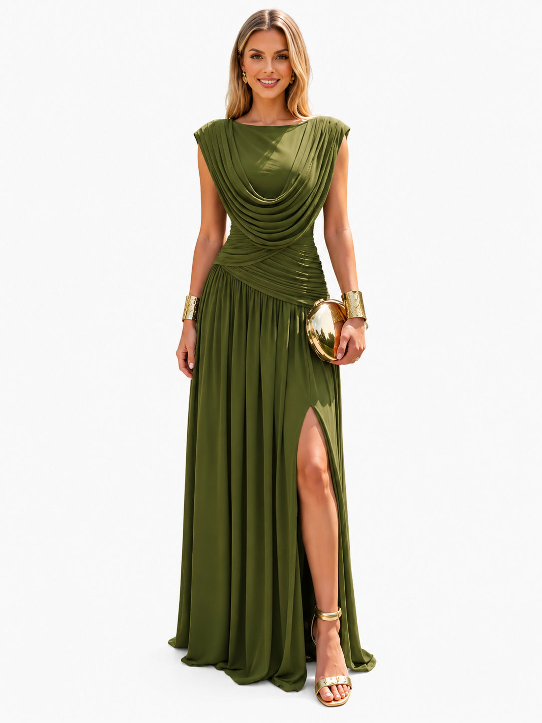 Isabella | Convertible Cowl Neck Maxi Dress